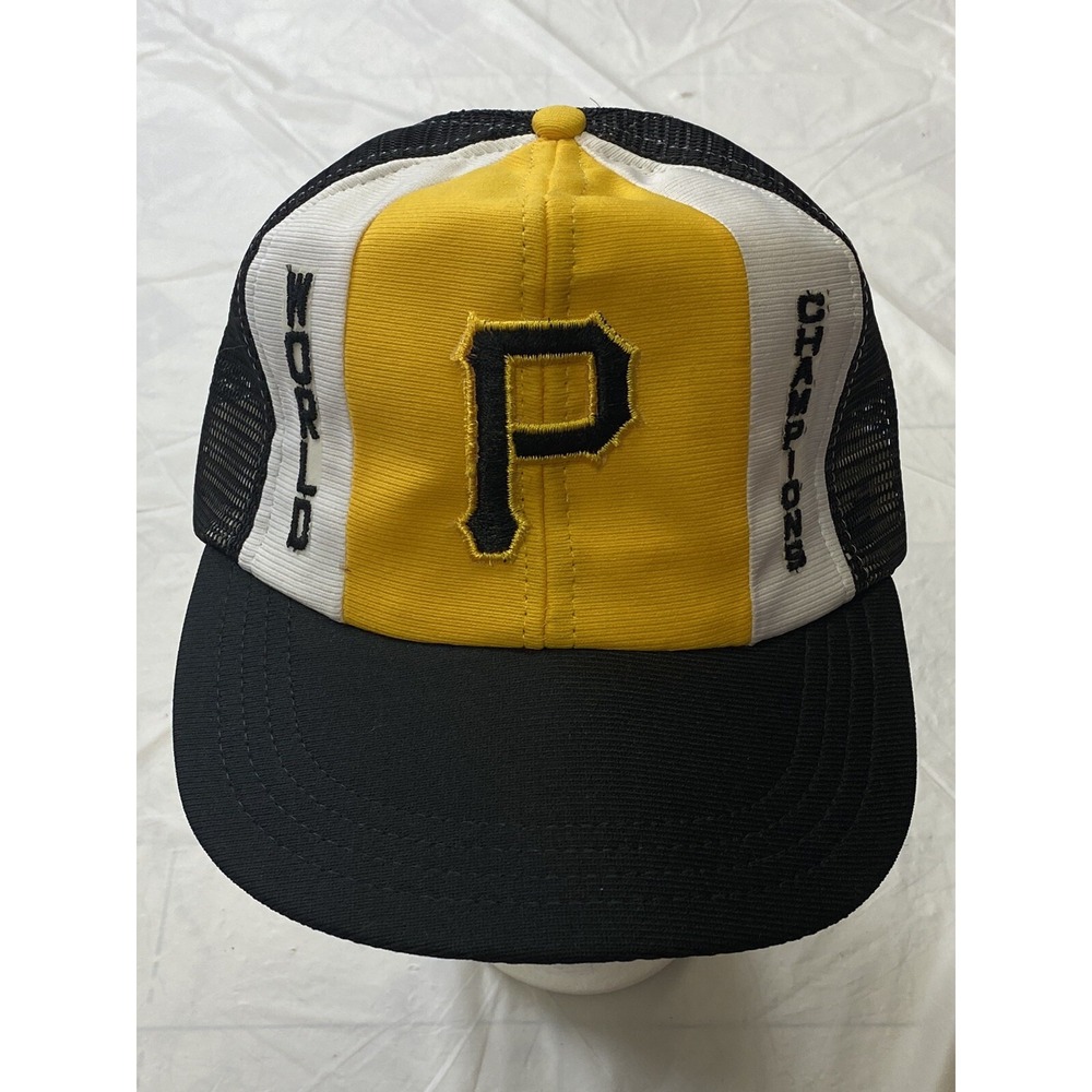 Vintage 1970s Pittsburgh Pirates World Series Champions Mesh Trucker Hat USA